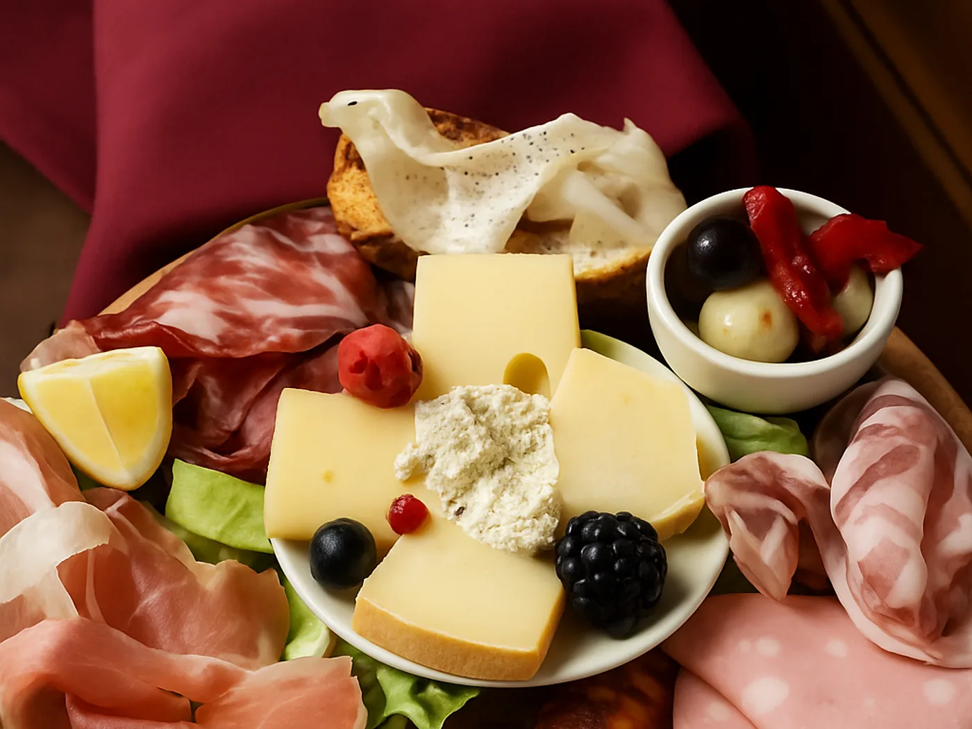 Tagliere di salumi e formaggi misti con composte